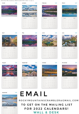 2022 Canadian Rockies Calendar - Coming ovember 2021