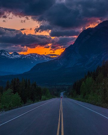 Icefields Parkway at Dusk